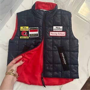 monaco Kids Quilted Racing Vest in Navy & Red